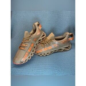 Just So So Sneakers Men’s 12 Gray Orange Blade Sole Athletic Running Shoes